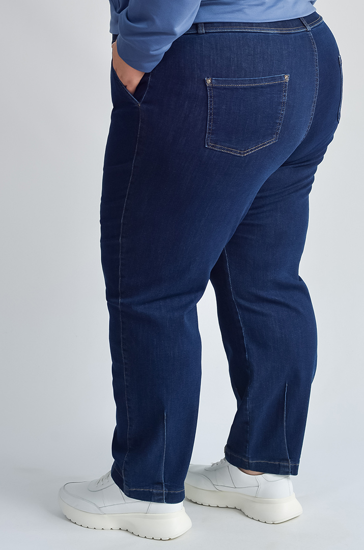 Джинси банани з контрастними прострочками великих розмірів