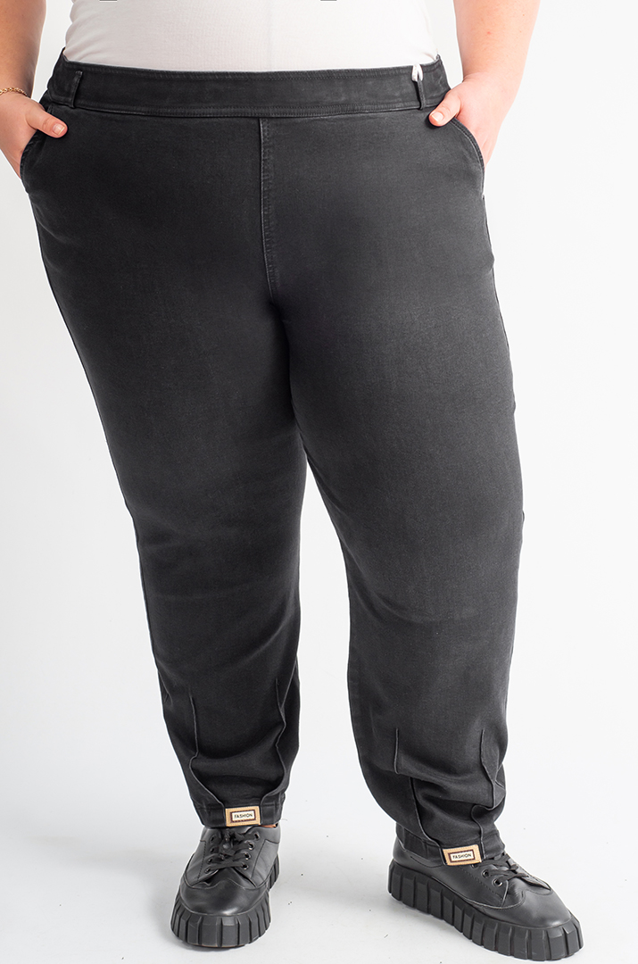 Джинси банани з контрастними прострочками великих розмірів