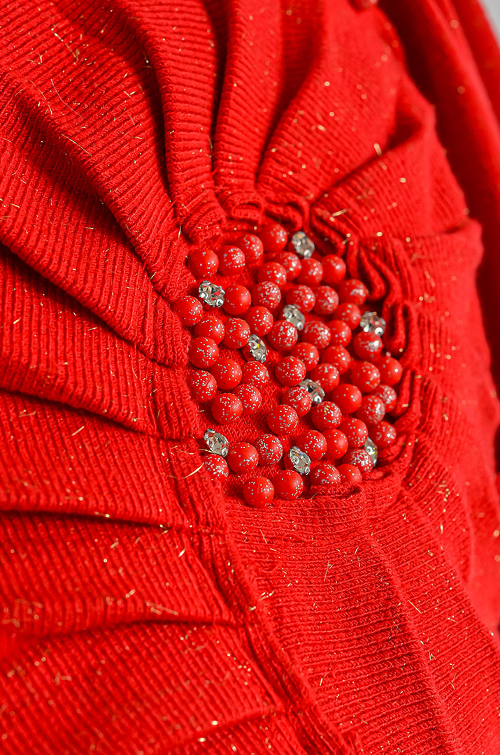 Джемпер з люрексовим блиском та рюшевим акцентом великих розмірів