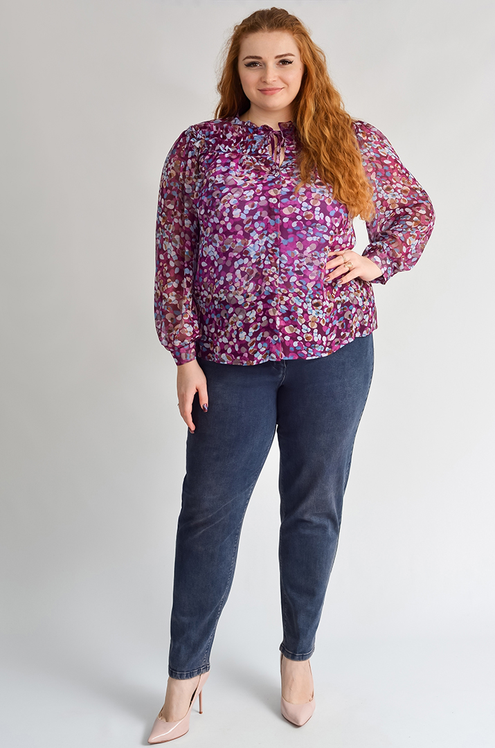 Джинси завужені синього кольору великих розмірів