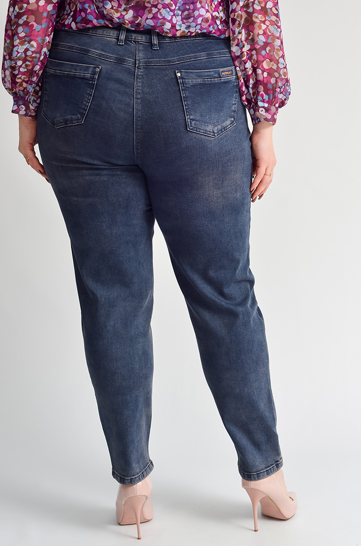 Джинси завужені синього кольору великих розмірів