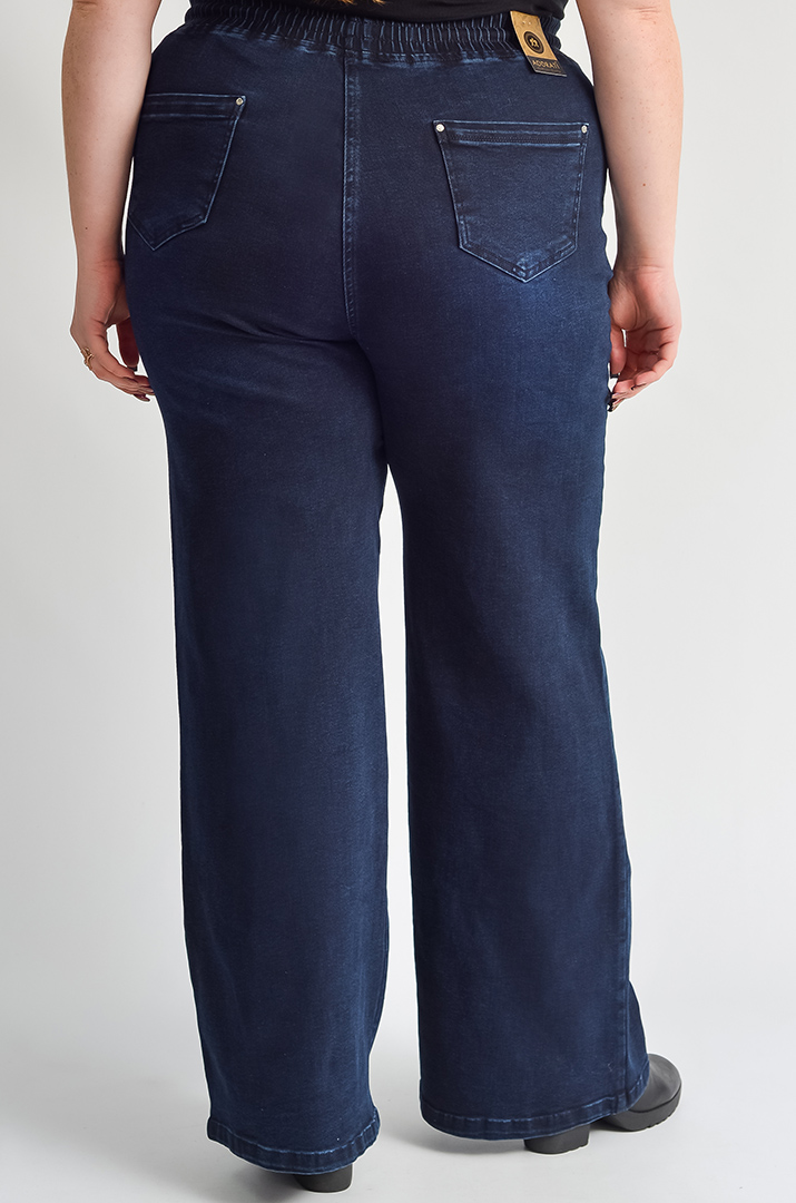 Джинси широкі з еластичним поясом великих розмірів