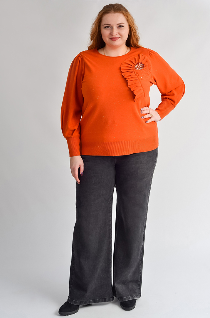 Джинси широкі з еластичним поясом великих розмірів