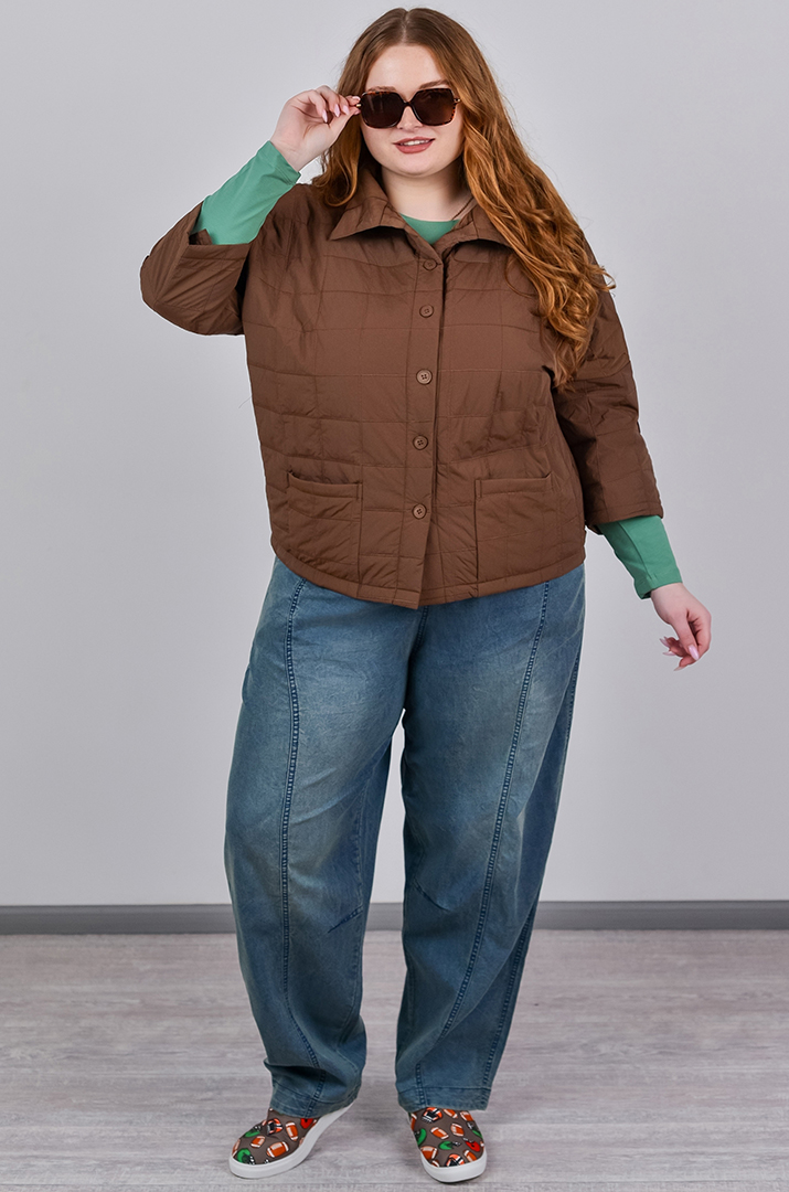 Джинси банани з акцентними вертикальними швами великих розмірів