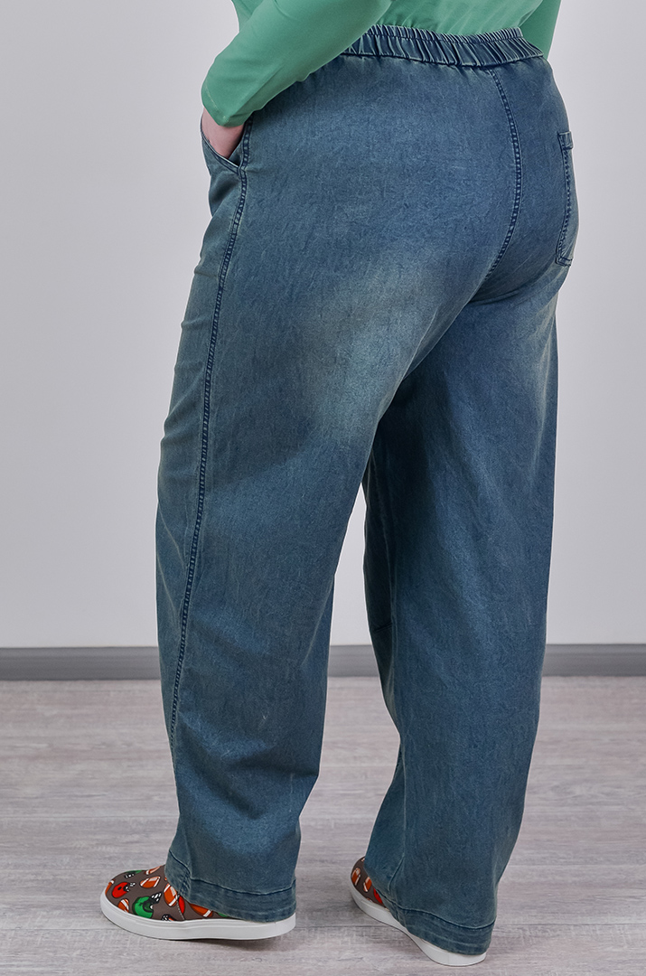 Джинси банани з акцентними вертикальними швами великих розмірів