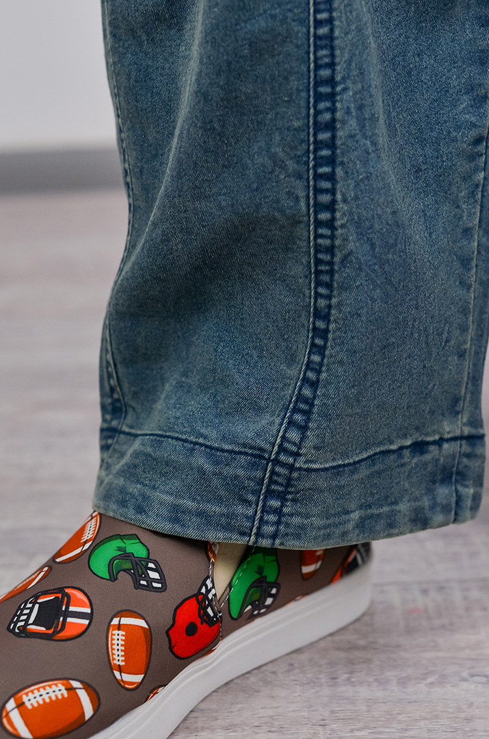 Джинси банани з акцентними вертикальними швами великих розмірів