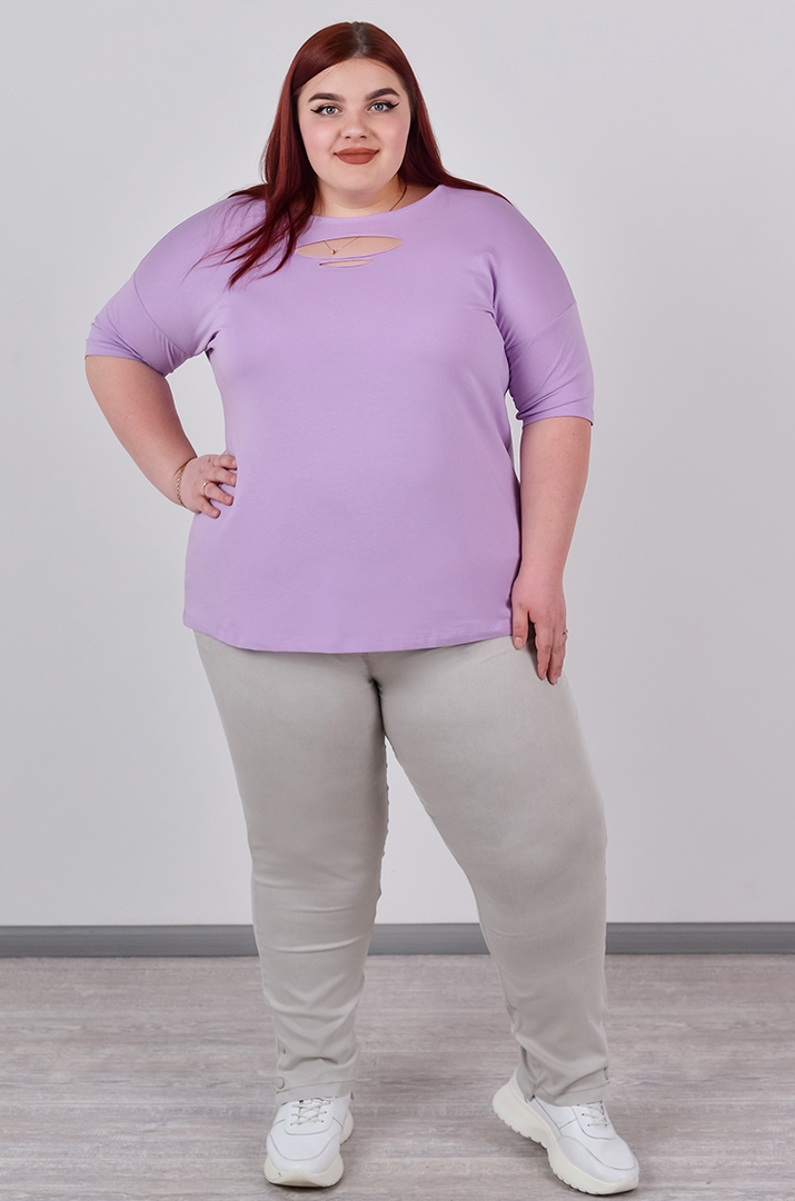 Джинси 7/8 в світло-бежевому відтінку великих розмірів