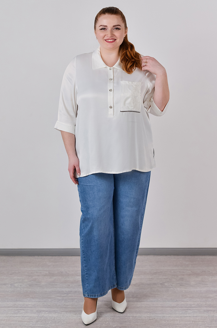 Джинсы широкие с поясом на резинке и шнурком больших размеров