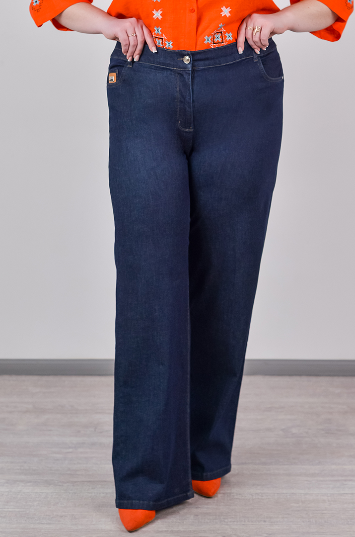 Джинси прямі з функціональними кишенями великих розмірів