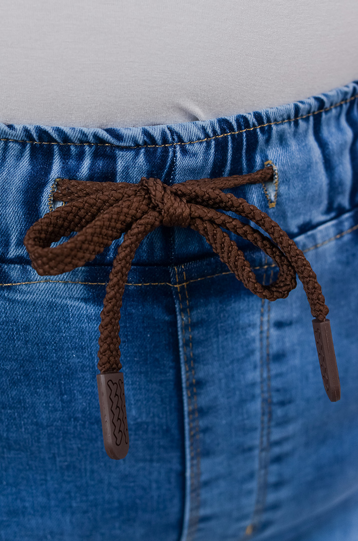 Джинси 7/8 з декоративним акцентним низом великих розмірів