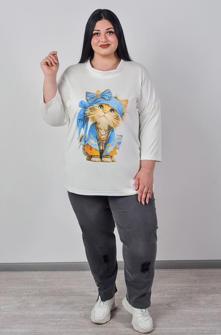 Джинси завужені з декоративними потертостями великих розмірів