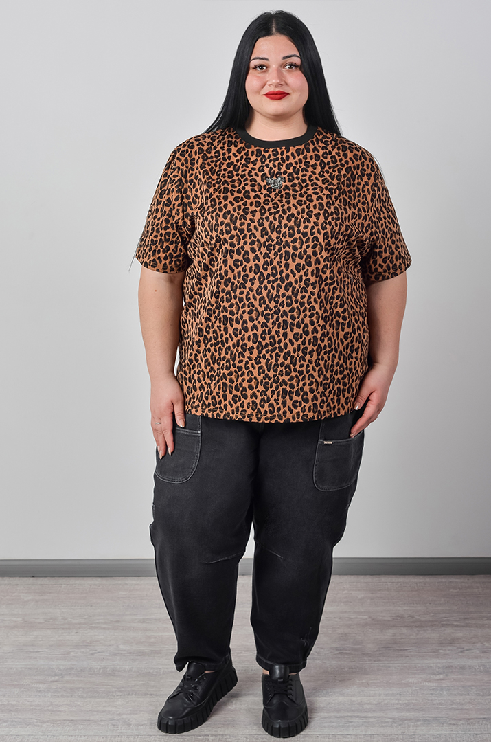 Джинсы бананы с накладными карманами больших размеров