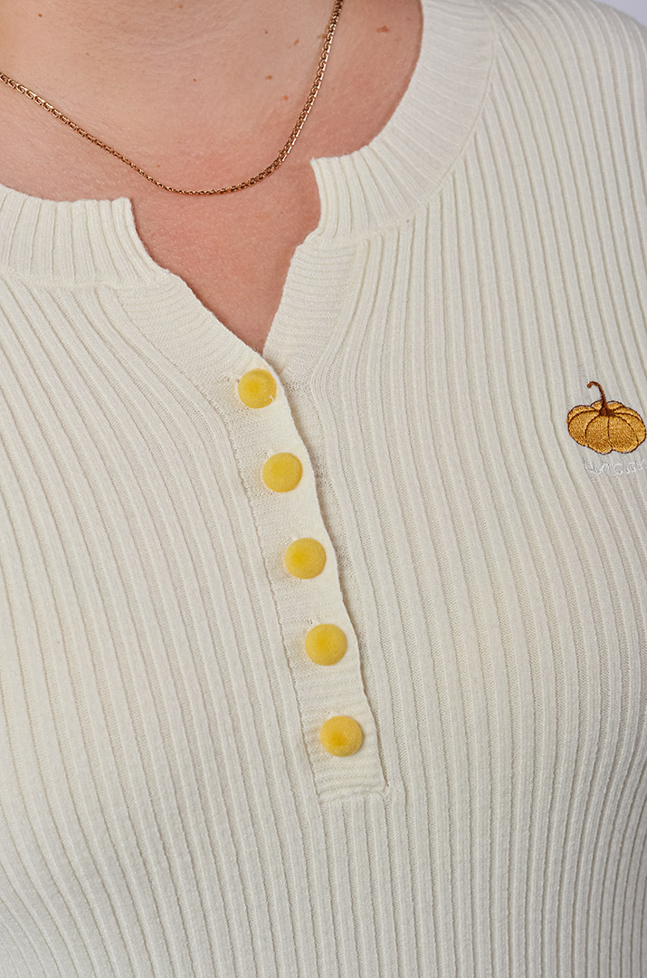 Джемпер длинный с вышивкой в виде тыквы больших размеров