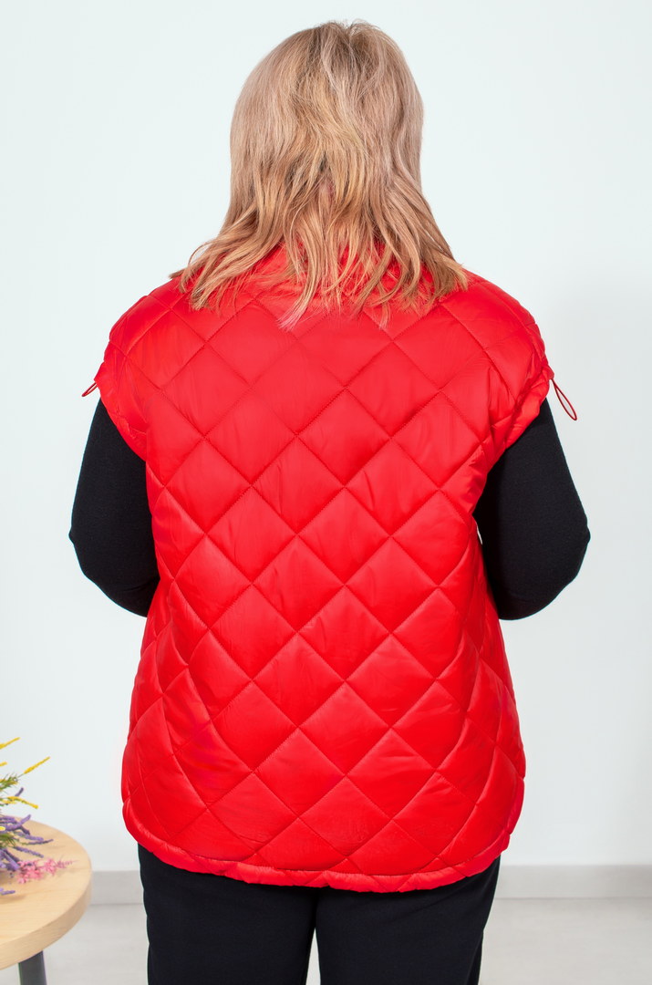 Жилет стьобаний короткий з ланцюжками на кишенях супер батал