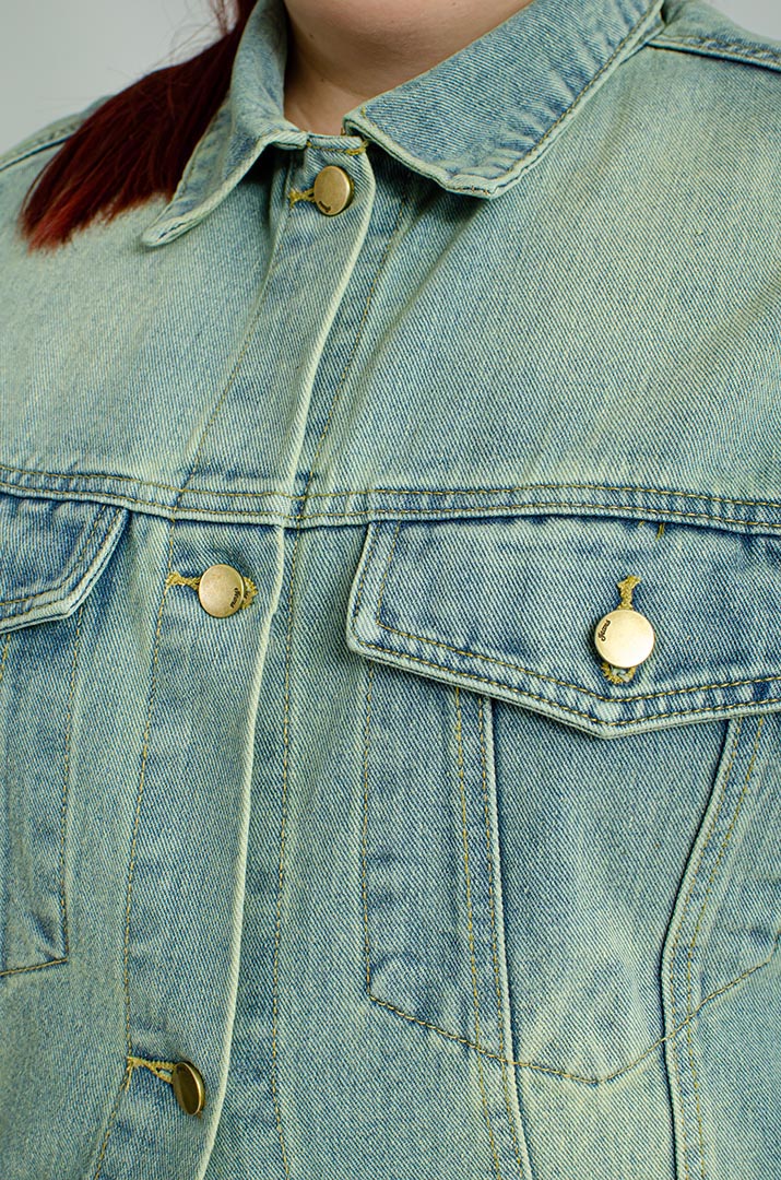 Жилет джинсовий з написами великих розмірів