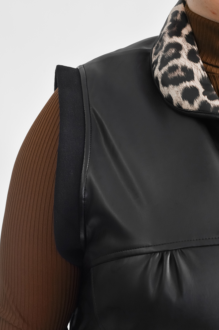 Двосторонній жилет з леопардовим принтом великих розмірів