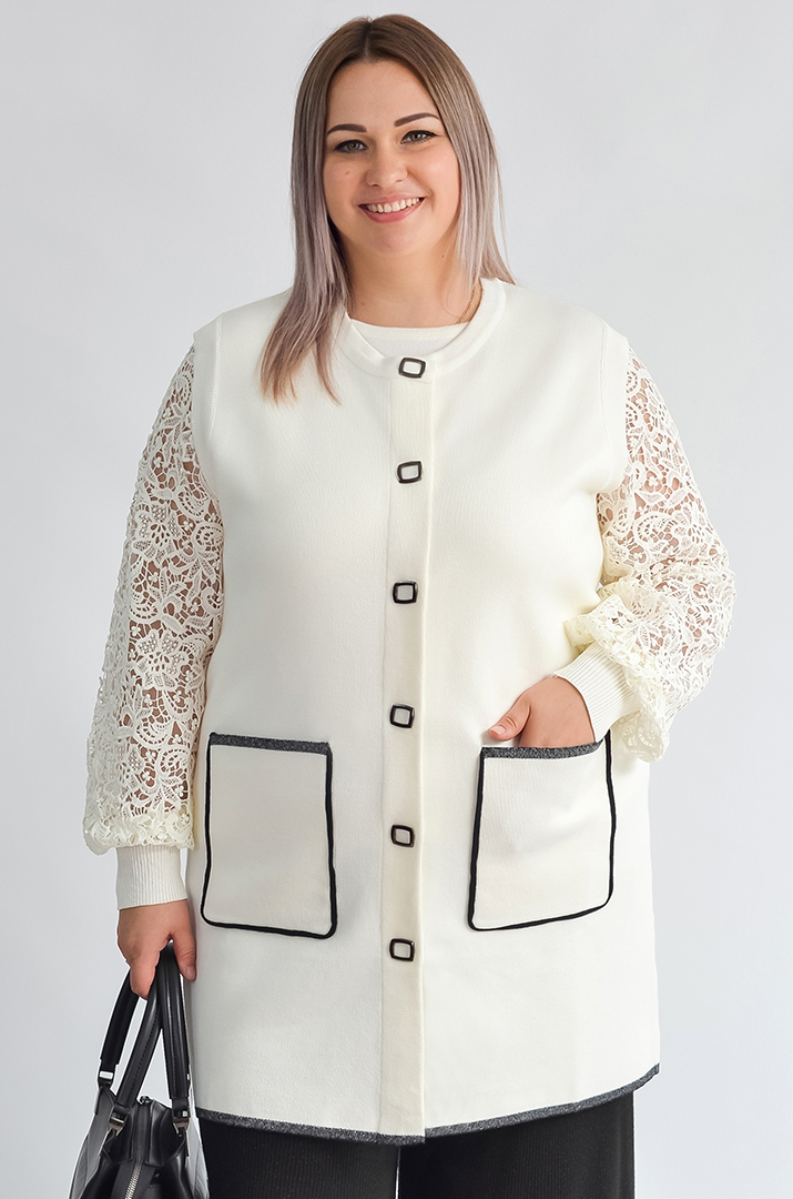 Жилет без рукавів з накладними кишенями великих розмірів