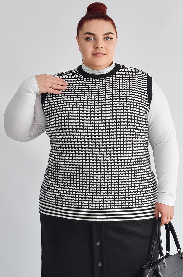 Короткий жилет з геометричним візерунком великих розмірів