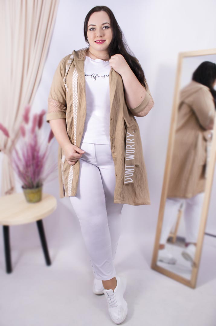 Легкий кардиган жатка з сіткою  батал