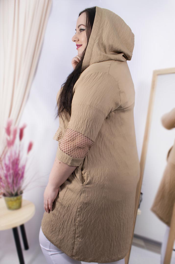 Легкий кардиган жатка з сіткою  батал