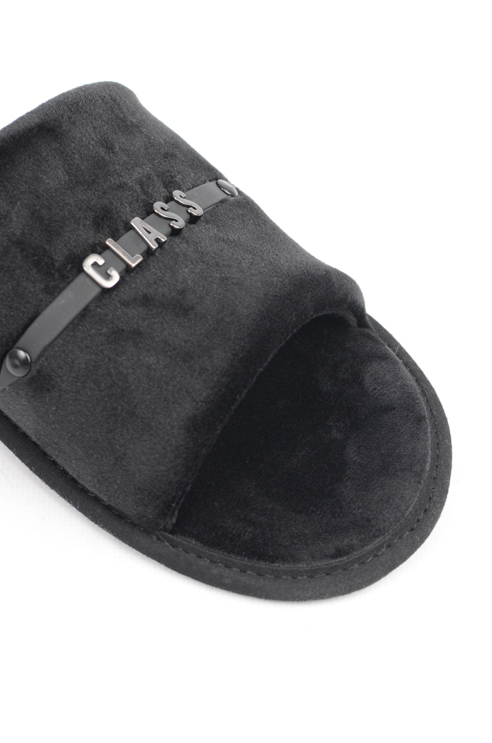 Тапочки открытые с надписью больших размеров