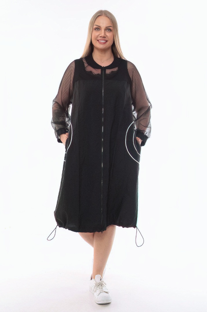 Довгий кардиган з сіточкою батал