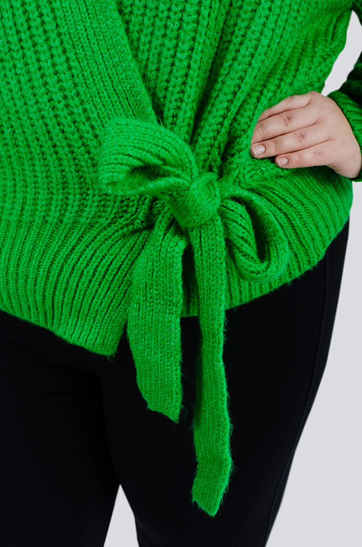 Кардиган короткий вязаный на запах с завязками универсальный размер