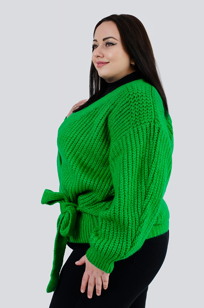 Кардиган короткий вязаный на запах с завязками универсальный размер