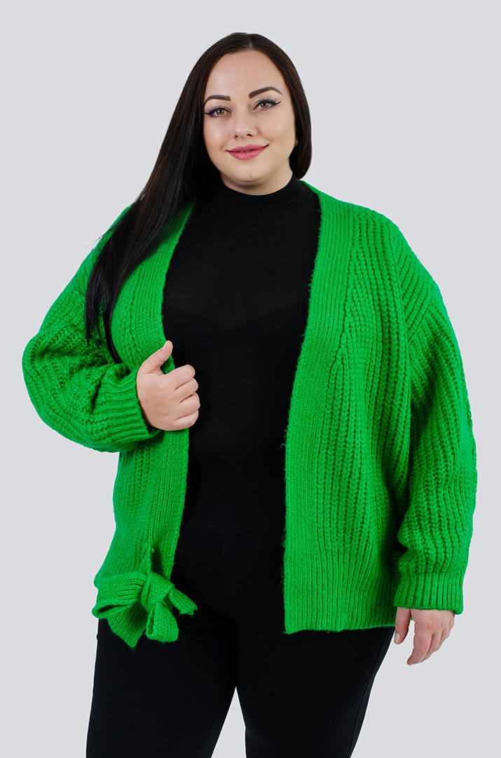 Кардиган короткий вязаный на запах с завязками универсальный размер