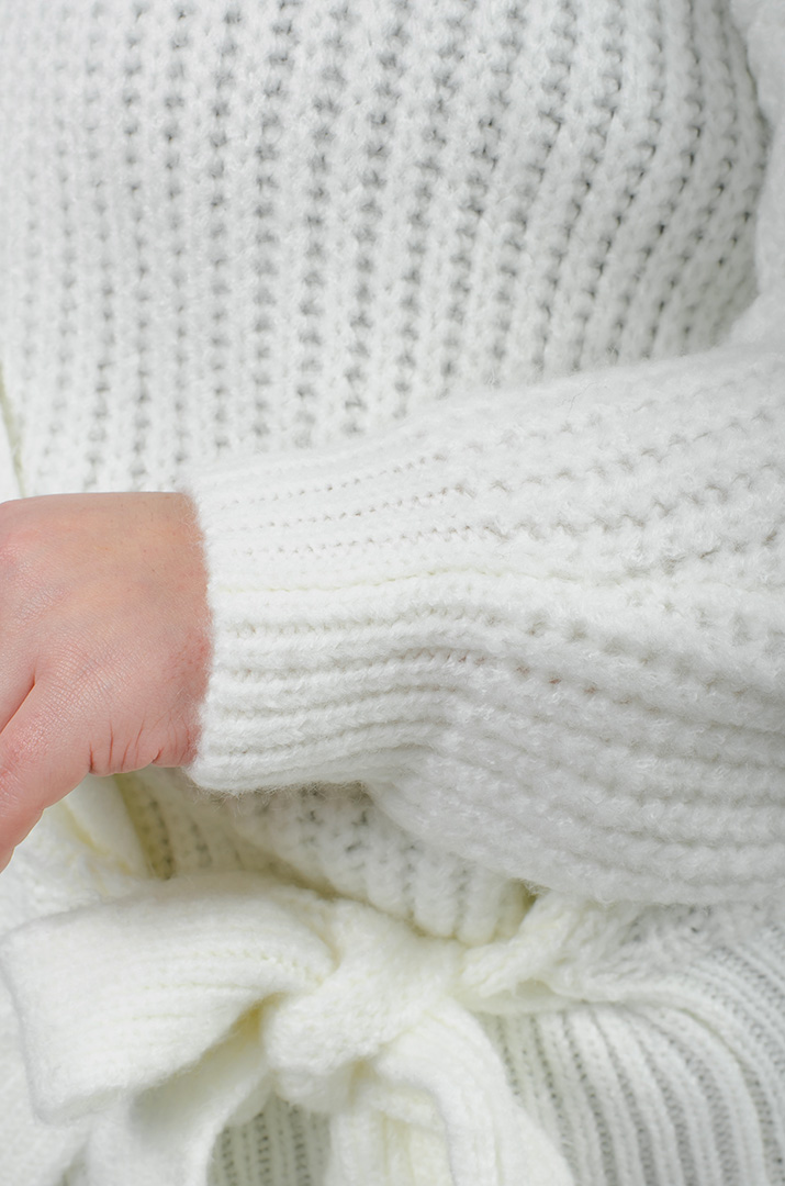 Кардиган короткий вязаный на запах с завязками универсальный размер