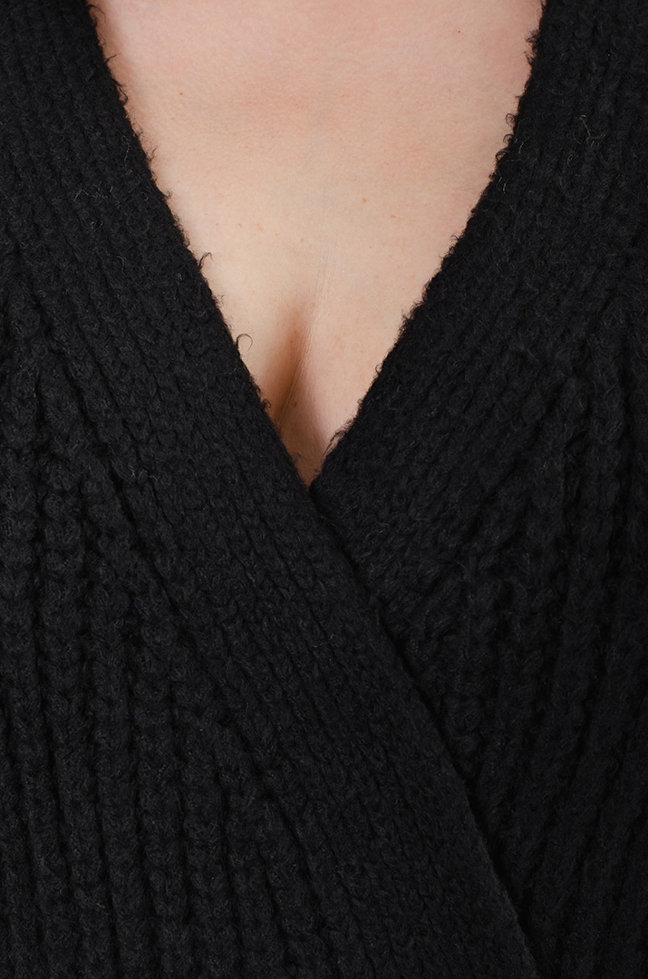 Кардиган короткий вязаный на запах с завязками универсальный размер