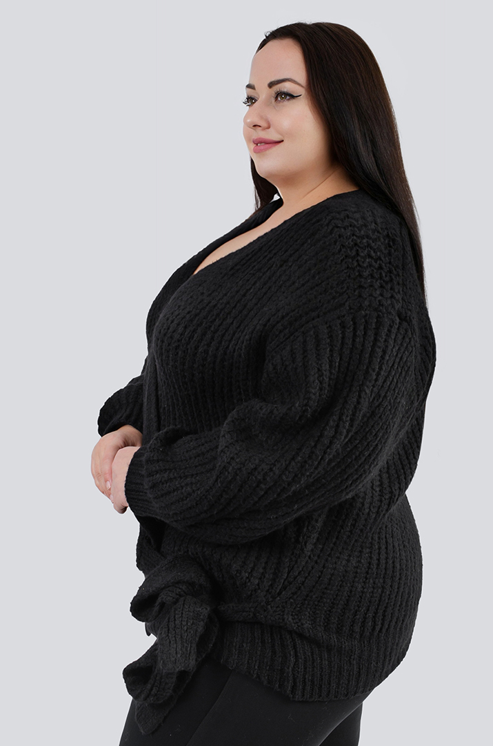 Кардиган короткий вязаный на запах с завязками универсальный размер