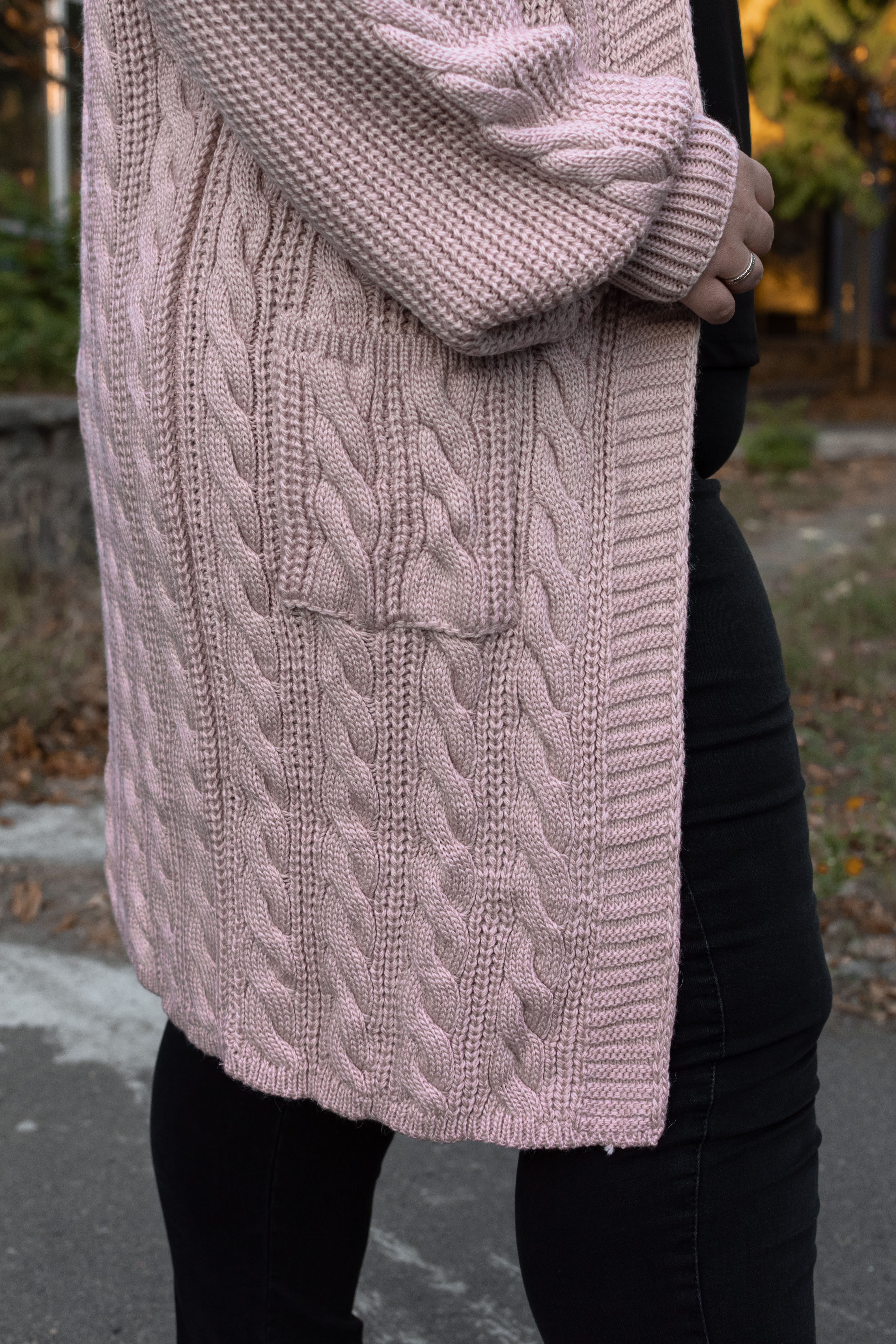 Кардиган длинный вязаный батал