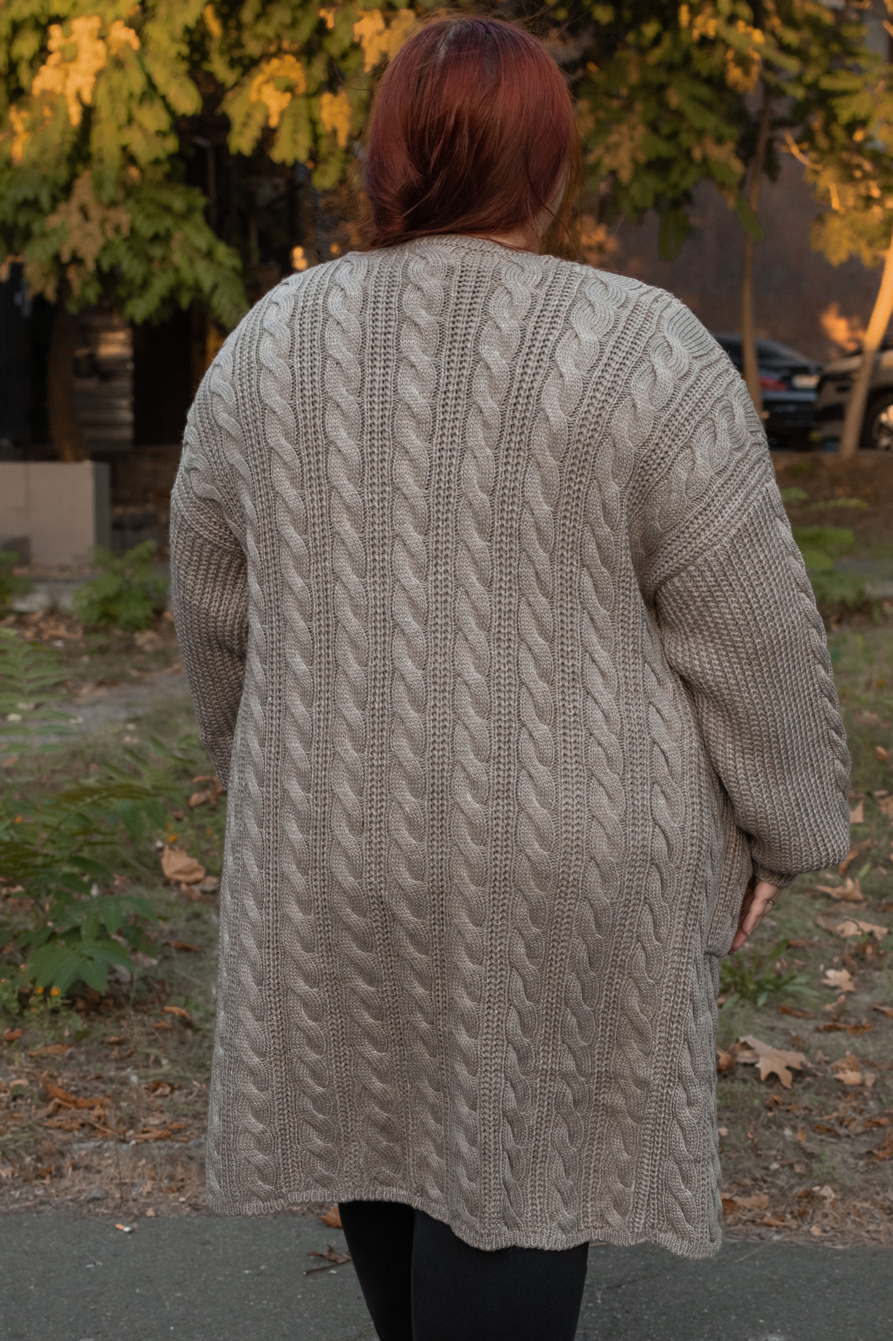 Кардиган длинный вязаный батал