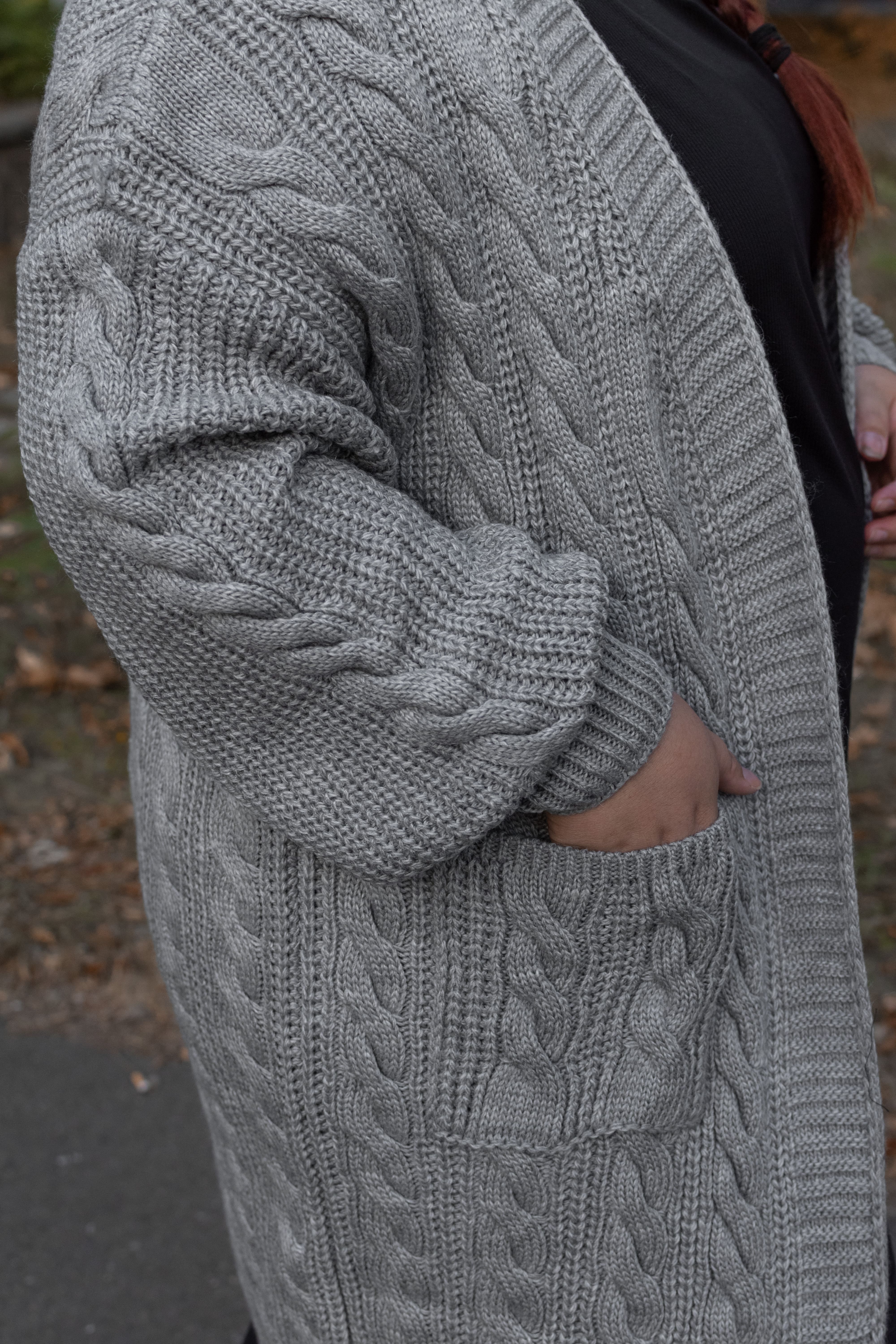 Кардиган длинный вязаный батал