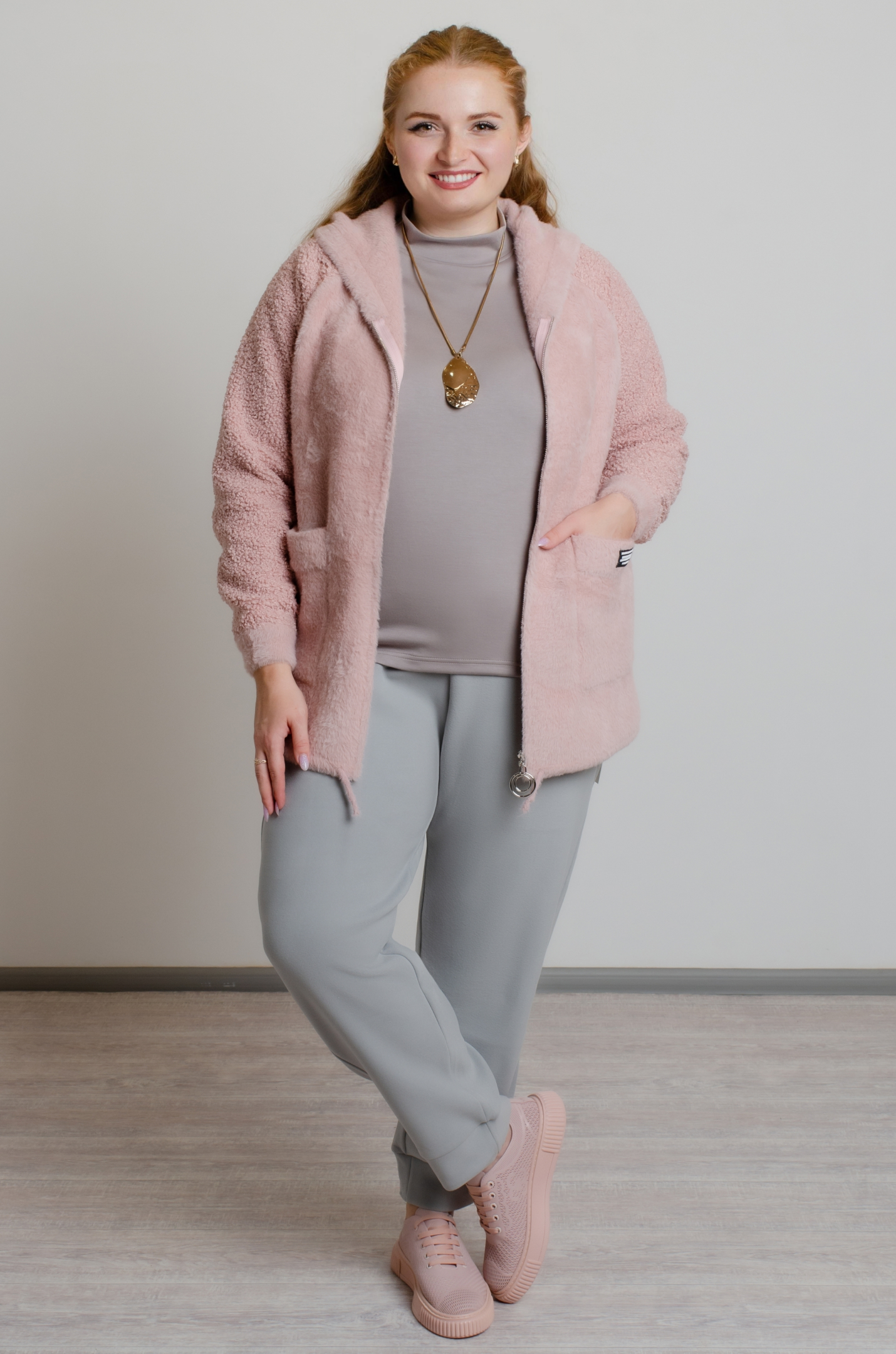 Кофта коротка зі штучного хутра великих розмірів