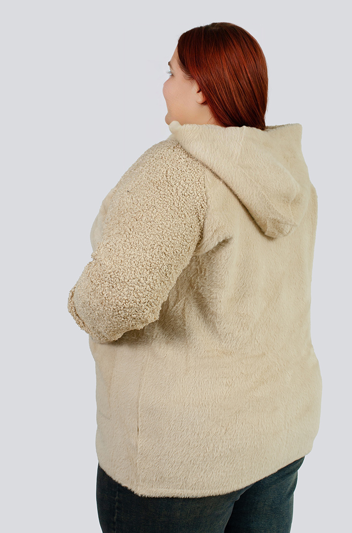 Кофта коротка зі штучного хутра великих розмірів