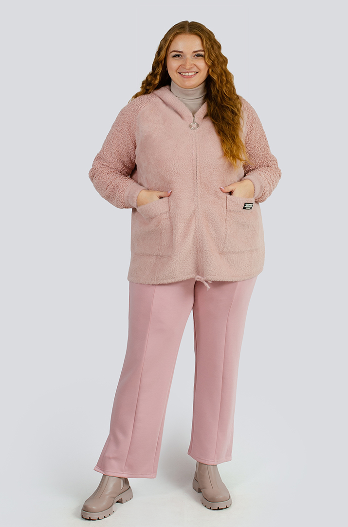 Кофта коротка зі штучного хутра великих розмірів