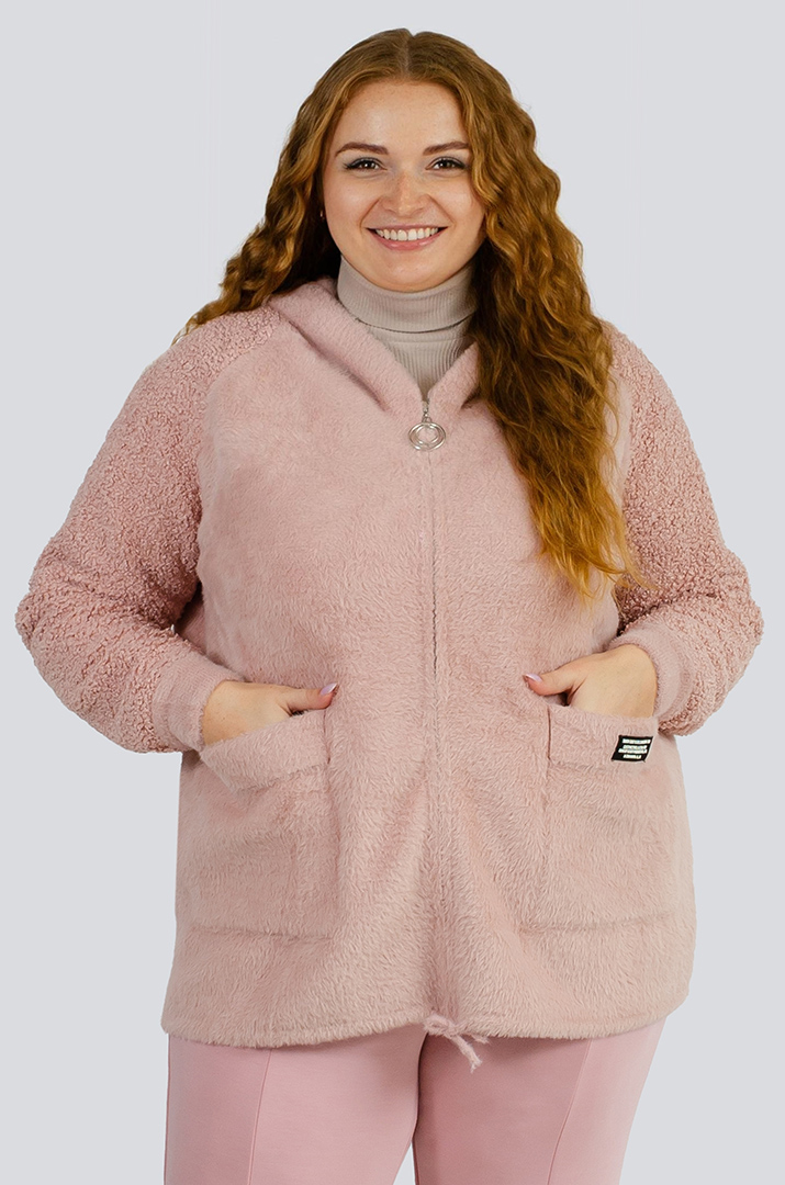 Кофта коротка зі штучного хутра великих розмірів