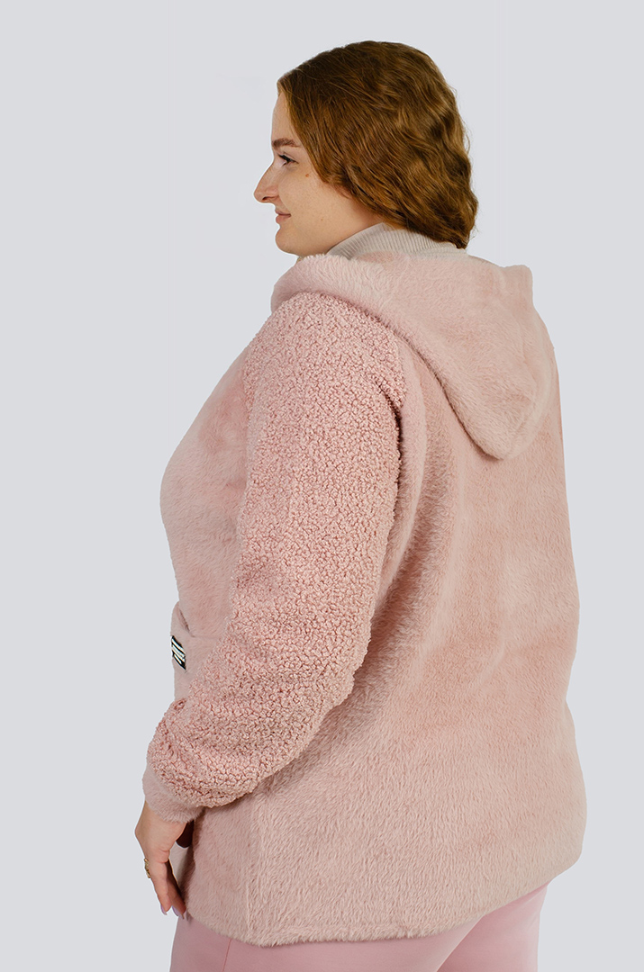 Кофта коротка зі штучного хутра великих розмірів