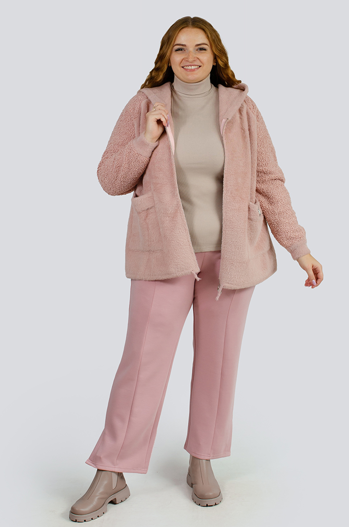 Кофта коротка зі штучного хутра великих розмірів