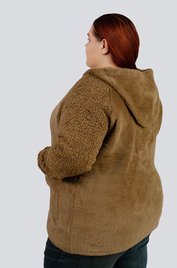 Кофта коротка зі штучного хутра великих розмірів