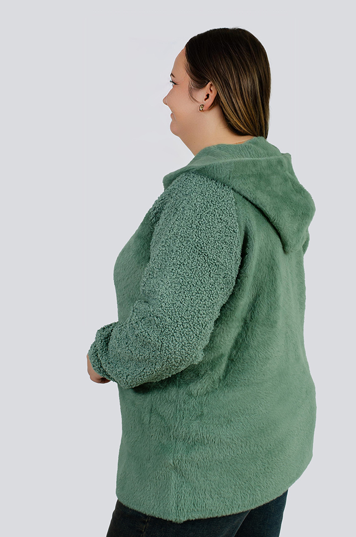 Кофта коротка зі штучного хутра великих розмірів