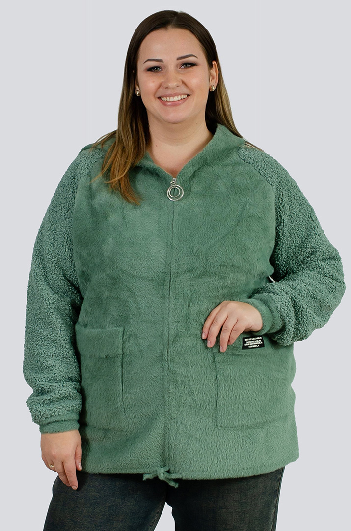 Кофта коротка зі штучного хутра великих розмірів