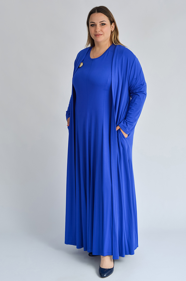 Кардиган довгий з розрізами великих розмірів