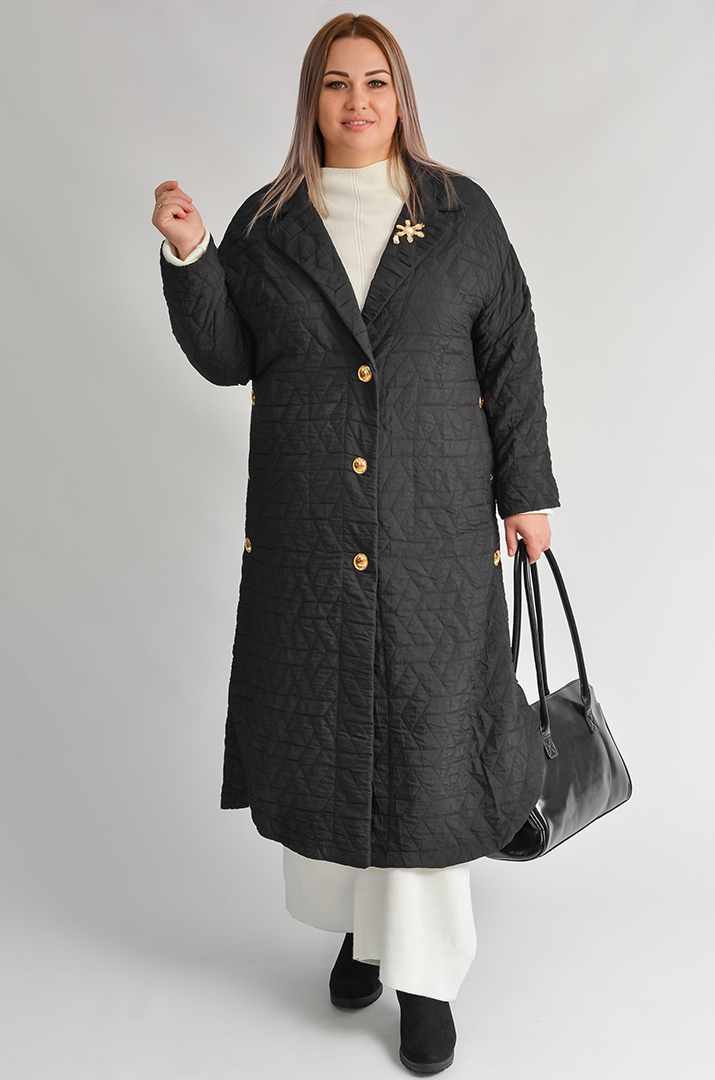 Кардиган з декоративною прикрасою та стьобаною фактурою великих розмірів