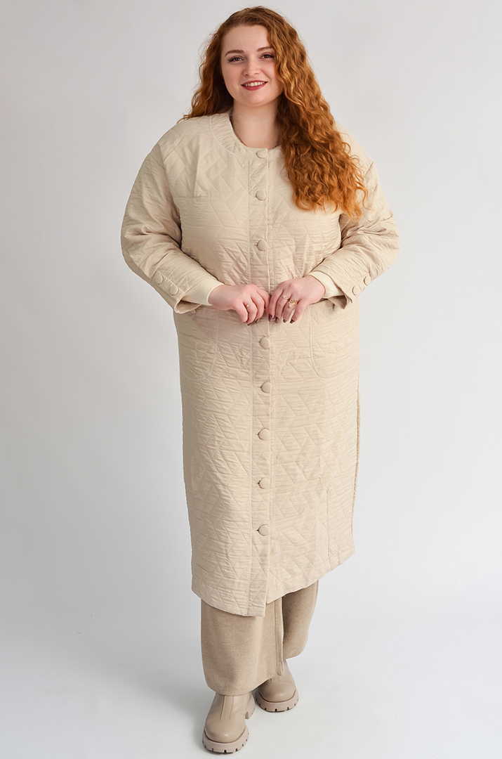 Кардиган довгий з рельєфною фактурою великих розмірів