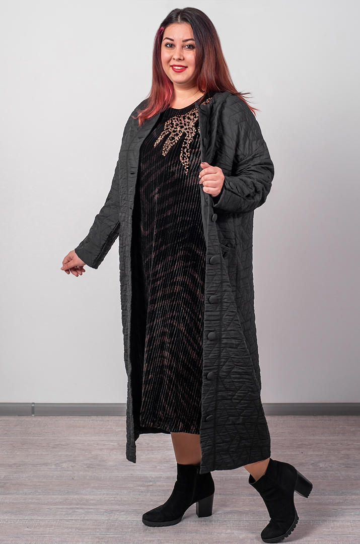 Кардиган довгий з рельєфною фактурою великих розмірів