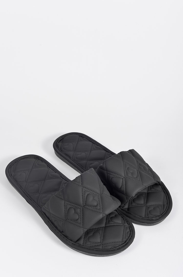 Капці чорного кольору з декоративною строчкою великих розмірів