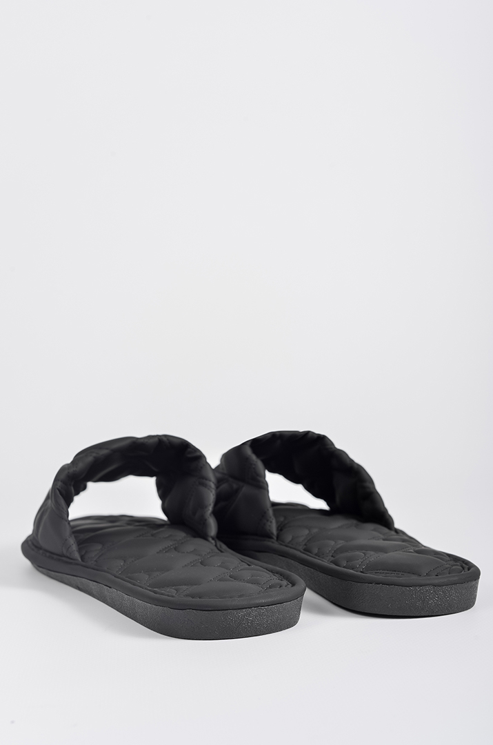 Капці чорного кольору з декоративною строчкою великих розмірів